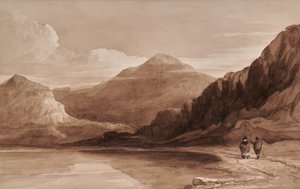 Landschaft mit Figuren und Berg