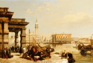 Blick auf St. Markus von der Punta della Dogana, Venedig