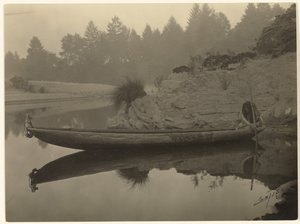 Fischen vom Kanu - Hupa von Edward S. Curtis