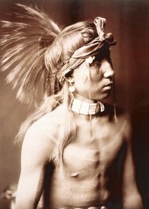 Shows As He Goes von Edward S. Curtis, ca. 1904 (getöntes Silberdruck)