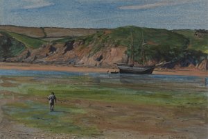 Ein Fluss in Devon bei Ebbe, 16. Juni 1859 von Edward Thompson Davis