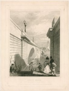 Neue London Bridge von der oberen Landung der Stufen in der Nähe der Tooley Street