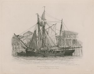 Schoner und Smack liegen am Fresh Wharf von Edward William Cooke