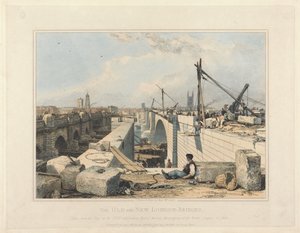 Die alte und die neue London Bridge von Edward William Cooke