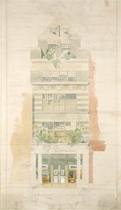 Entwurf für die Fassade der McLean Fine Art Galleries, Haymarket, London