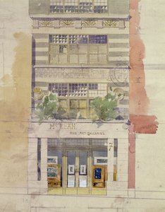 Entwurf für die Fassade der McLean Fine Art Galleries, Haymarket, London von Edward William Godwin