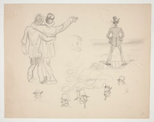 Verschiedene männliche Figurenstudien von Edwin Austin Abbey