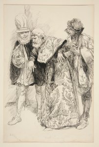 Baptista protestiert, Illustration für Akt I, Szene i, Der Widerspenstigen Zähmung
