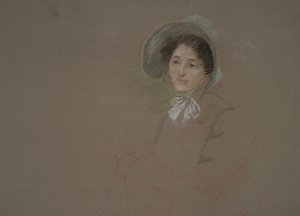 Brustlängenskizze einer Frau mit Haube von Edwin Austin Abbey