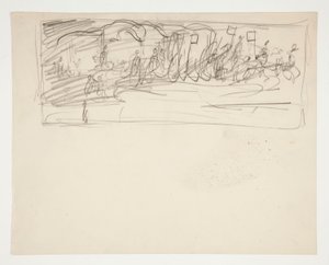 Kompositionsstudie für Die Suche nach dem Heiligen Gral (Serie von fünfzehn Gemälden für die Boston Public Library, abgeschlossen 1901) von Edwin Austin Abbey