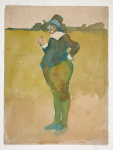 Dicker Mann in Landschaft
