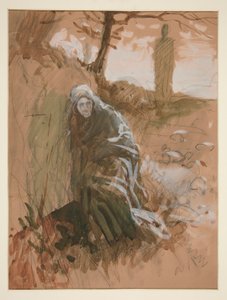Figur im Wald - nicht identifizierte Illustration