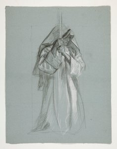 Figurenstudie für Sir Lancelot und Sir Bors rüsten Galahad mit seinen Sporen aus, aus Die Suche nach dem Heiligen Gral (zweite von fünfzehn Gemälden für die Boston Public Library, abgeschlossen 1901)