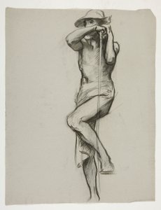 Figurenstudie für Der Geist des Vulkan, Genius der Arbeiter in Eisen und Stahl, Kapitolrotunde, Harrisburg, Pennsylvania von Edwin Austin Abbey
