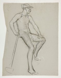 Figurenstudie für Der Geist des Vulkan, Genius der Arbeiter in Eisen und Stahl, Kapitol Rotunde, Harrisburg, Pennsylvania von Edwin Austin Abbey