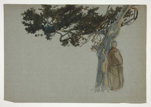 Figuren unter einem Baum - (nicht identifizierte Illustration) von Edwin Austin Abbey
