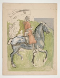 Galahad zieht aus, Studie für Die Suche nach dem Heiligen Gral (Serie von fünfzehn Gemälden für die Boston Public Library, abgeschlossen 1901)