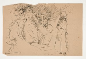 Galahad und die gefangenen Tugenden, Studie für Die Suche nach dem Heiligen Gral (Serie von fünfzehn Gemälden für die Boston Public Library, abgeschlossen 1901)