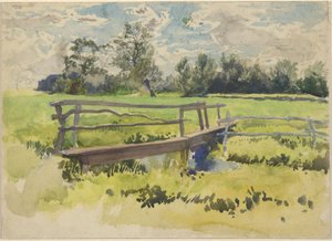 Landschaft, Sumpf und Brücke
