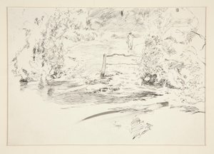 Landschaft mit Figur von Edwin Austin Abbey