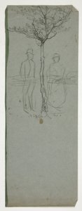 Mann und Frau unter einem Baum - (unidentifizierte Illustration)