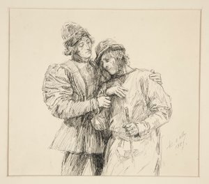 Orlando und Adam, Illustration für Akt II, Szene iv, Wie es euch gefällt