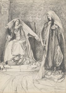 Rebecca und Rowena, Illustration für Ivanhoe von Edwin Austin Abbey
