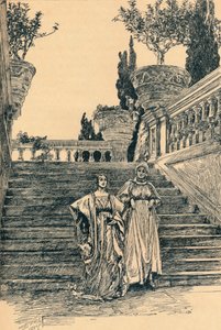 Szene aus Viel Lärm um nichts, um 1890 von Edwin Austin Abbey