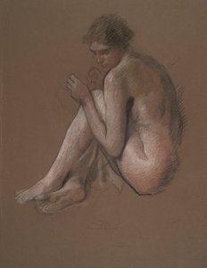 Sitzende nackte weibliche Figur