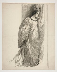 Skizze einer Dame, Illustration für von Edwin Austin Abbey
