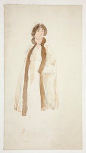 Skizze einer Frau - Kostümstudie für ein Theaterstück? von Edwin Austin Abbey