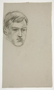 Skizze eines jungen Mannes (unbekannter Dargestellter) von Edwin Austin Abbey