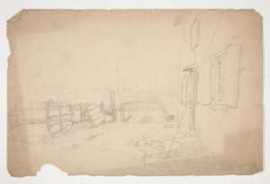 Skizze eines Landhauses