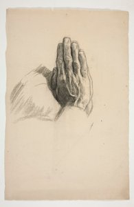 Skizze von zwei betenden Händen von Edwin Austin Abbey