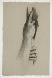 Skizze von zwei Händen, die einen Pfahl erklimmen von Edwin Austin Abbey