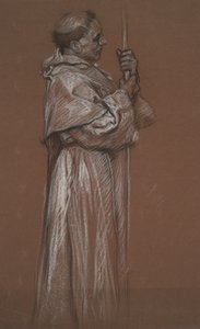 Stehende Figur eines Mönchs, Studie für Wandgemälde