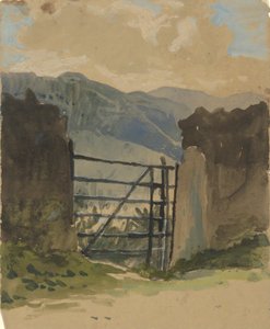 Steinmauer und Tor, Skizze