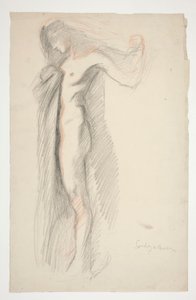 Studie der Figur von 18 Uhr, für das Wandgemälde Die Stunden im State Capitol Gebäude in Harrisburg, Pennsylvania