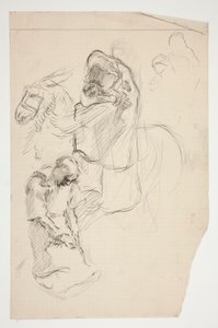 Studie für Die Suche nach dem Heiligen Gral (Serie von fünfzehn Gemälden für die Boston Public Library, abgeschlossen 1901) von Edwin Austin Abbey