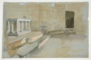 Studie für Die Suche nach dem Heiligen Gral (Serie von fünfzehn Gemälden für die Boston Public Library, abgeschlossen 1901) von Edwin Austin Abbey