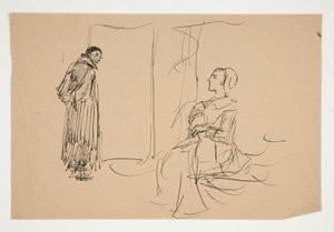 Studie für Der scharlachrote Buchstabe von Edwin Austin Abbey