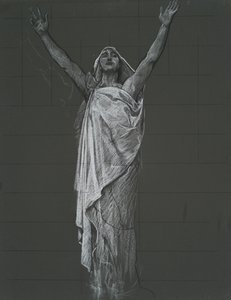 Studie für die Figur der Religion im Rondell der Rotunde des Staatskapitolgebäudes in Harrisburg, Pennsylvania, 1902-1911 von Edwin Austin Abbey