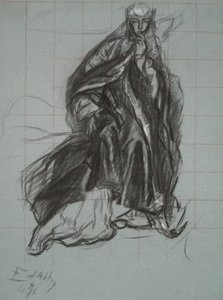 Studie für die Königin, aus der Theaterszene, Hamlet, Akt 3, Szene 2