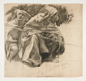 Studie des Fischerkönigs, aus Die Suche nach dem Heiligen Gral (eine Serie von fünfzehn Gemälden für die Boston Public Library, abgeschlossen 1901)