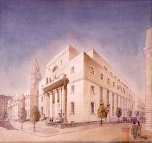 Aufriss der öffentlichen Bibliothek, Marylebone Road, London