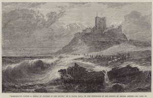 Bamborough Castle, ein Notsignal in der Ferne