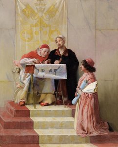 Bramante zeigt dem Papst die Pläne für die Basilika St. Peter