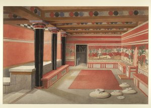 Gemälde des neu gestalteten Thronsaals des Palastes von Knossos von Edwin J. Lambert