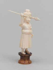 Schwarzer Bauer, Schachfigur, Indien, um 1820