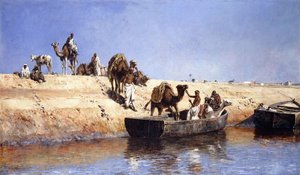 Eine Einschiffung von Kamelen am Strand von Sale, Marokko, 1880